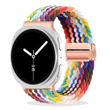 ZXgomg Magnetic Braided Strap Compatible with Samsung Galaxy Watch 8 Strap 40mm 44mm/Watch 8 Classic 46mm Men Women, No Gap One Click Nylon Elastic
