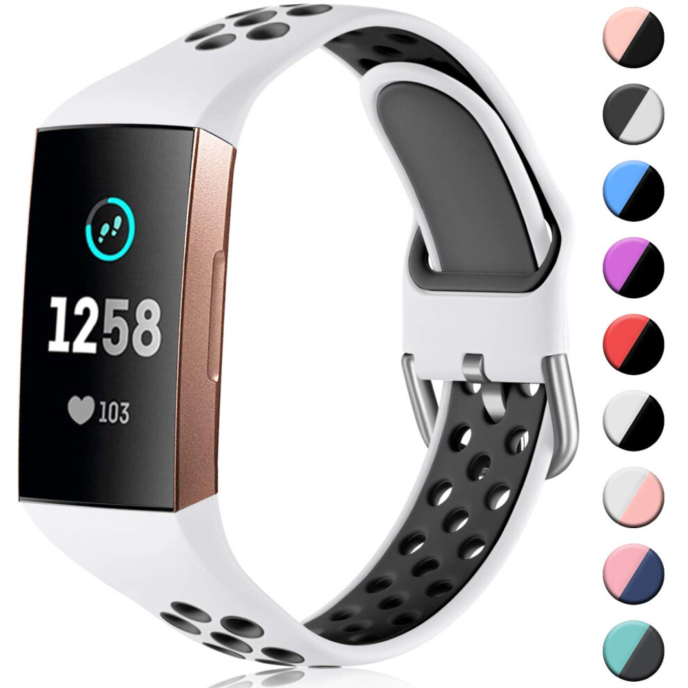 Cemika Silicone Strap Compatible With Fitbit Charge 4 Band/Fitbit Charge 3 Band, Breathable Replacement Sport Wristband For Charge 4 Se, Small 5051224183975