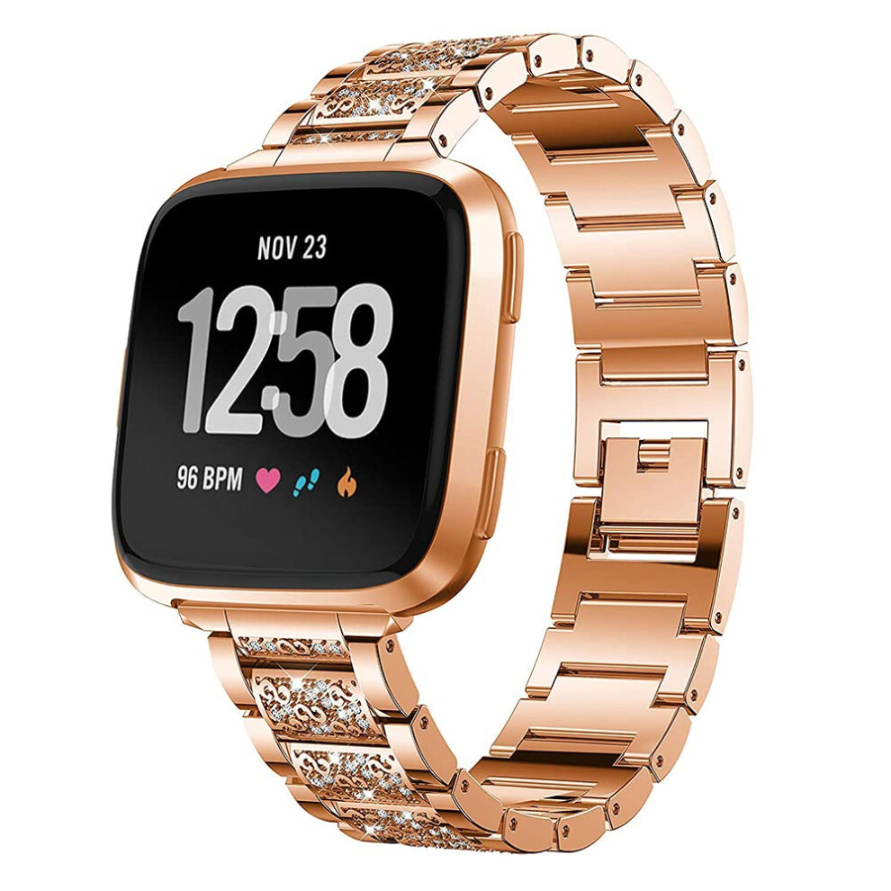 Aisports Compatible With Fitbit Versa 2 Strap For Women, Crystal Bling Glitter Diamonds Rhinestones Jewelry Metal Bracelet Wristband Replacement Strap 5051224182121