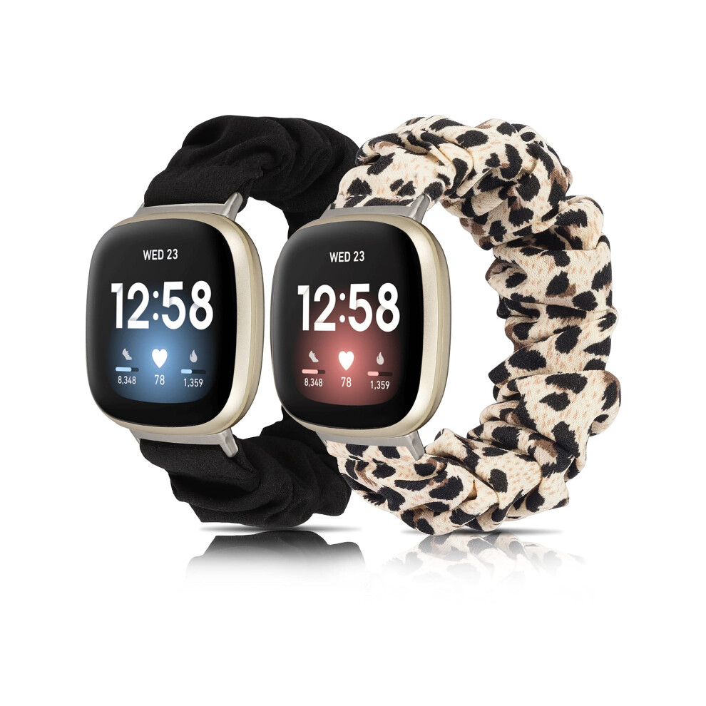 Wearlizer Compatible With Versa 3 Straps/Versa 4 Strap For Women, Scrunchie Bands Stretchy Bracelets Elastic Breathable Wristbands Replacement Strap 5051224184835