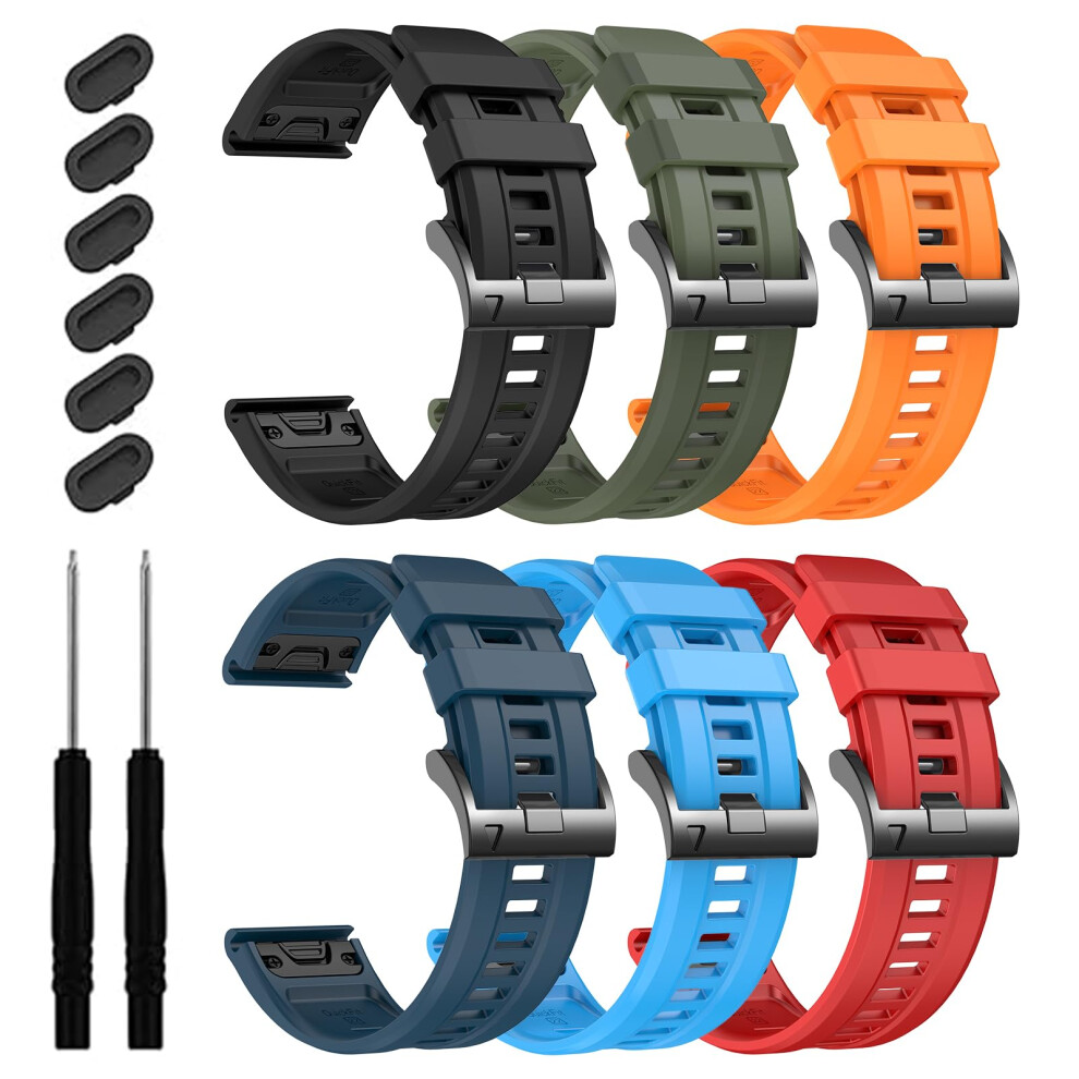Ezmvzku 22Mm Quickfit Silicone Strap For Garmin Fenix 8 Amoled 47Mm/7/7 Pro/6/6 Pro/5/5 Plus,Sport Watch Band For Fenix E/Forerunner 965 955 945/Epix 5051224185986