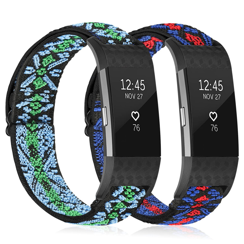 Tumpcez Elastic Strap Only Compatible With Fitbit Charge 2 Strap?Adjustable Stretchy Nylon Sports Replacement Band For Men Women 5051224188406