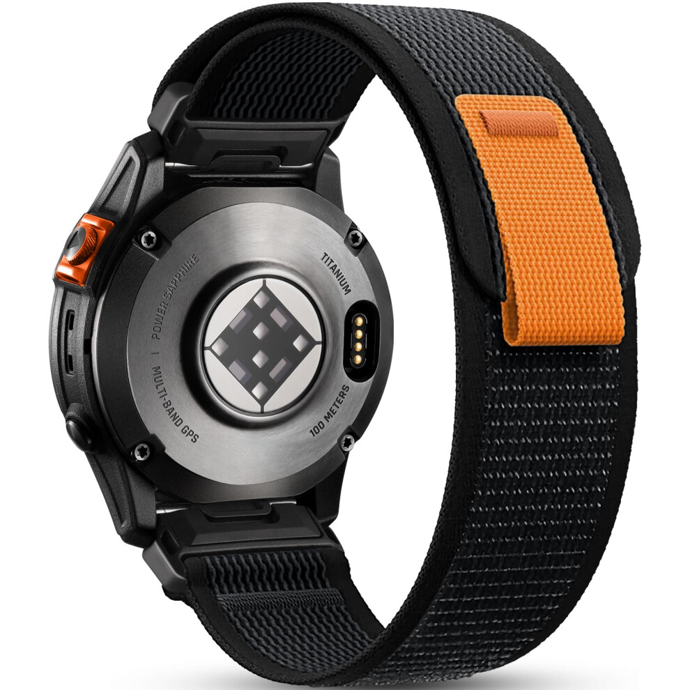 Easuny 26Mm Nylon Band For Garmin Fenix 6X, 7X, 8 - Quickfit Compatible With Fenix 3, Hr, Epix Pro, Instinct 2X Solar, Black 5051224182336