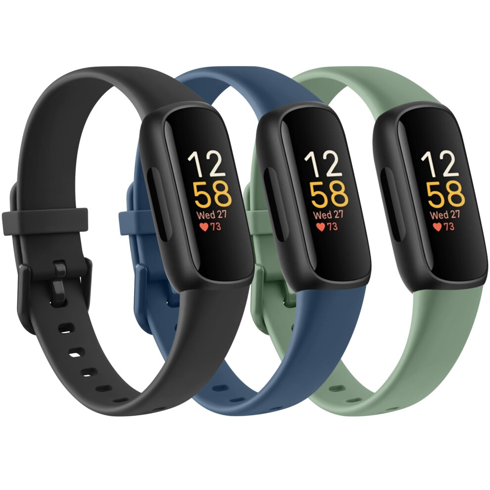 Tobfit [3 Pack] Straps Compatible For Fitbit Inspire 3 Strap For Women Men, Soft Silicone Replacement Strap Wristband Watchband Accessories (3 Pack 5051224190492