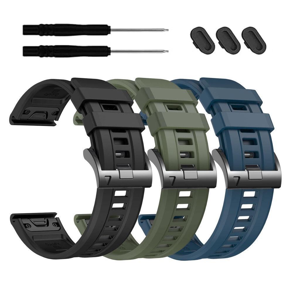 Ezmvzku 22Mm Quickfit Silicone Strap For Garmin Fenix 8 Amoled 47Mm/7/7 Pro/6/6 Pro/5/5 Plus,Sport Watch Band For Fenix E/Forerunner 965 955 945/Epix 5051224190263