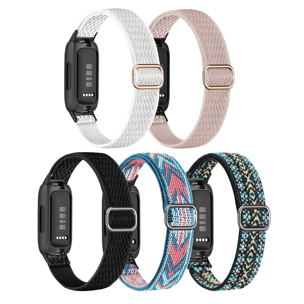 Everact 5 Pack Straps Compatible With Fitbit Inspire 3 Strap Adjustable Stretchy Nylon Sport Wristband Compatible With Fitbit Inspire 3 Activity 5051224189618