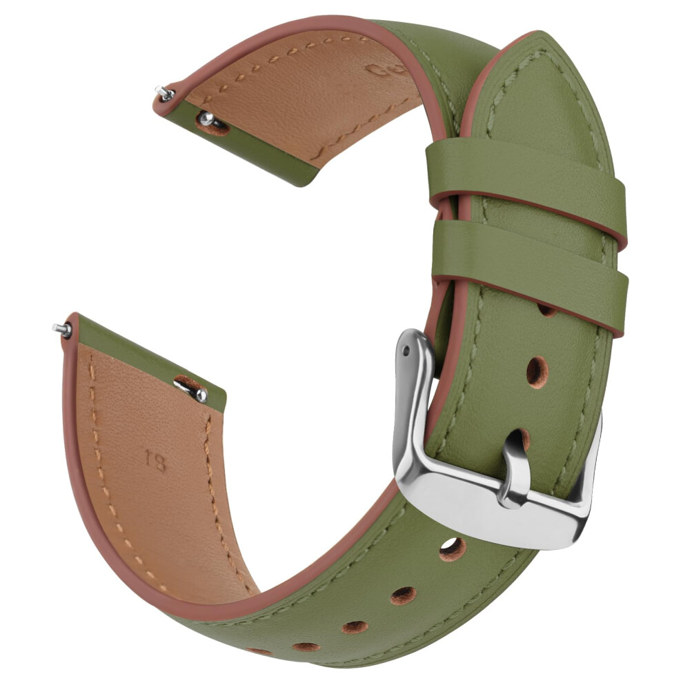Leather Strap For Garmin Vivoactive 4S, Venu 3S/2S, Forerunner 255S/265S, Vivomove 3S, 18Mm Adjustable Replacement Watch Band Sport Wristband (Oliver 5051224188826