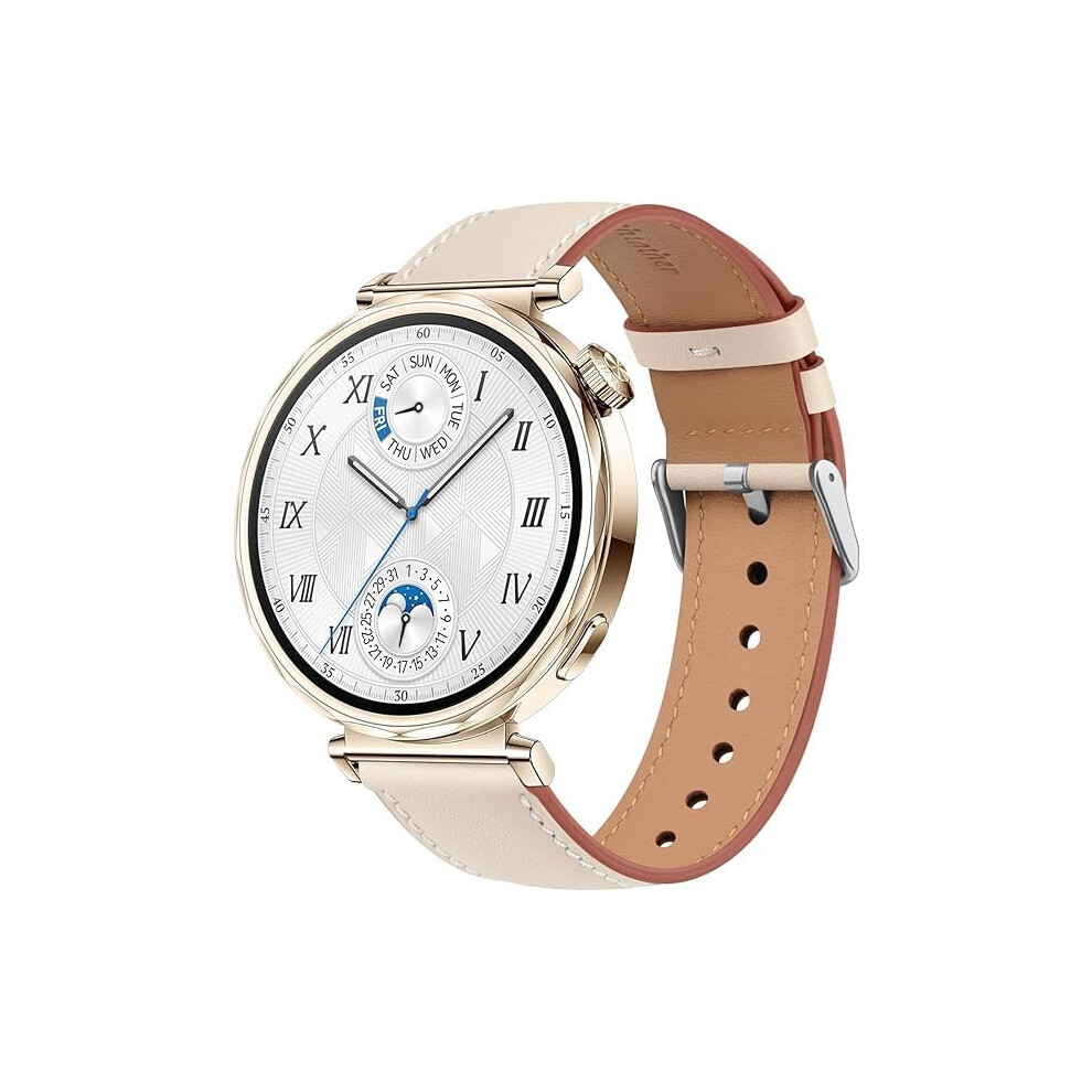 Leather Strap For Huawei Gt5/ Huawei Gt4 41Mm, 18Mm Adjustable Replacement Watch Band Sport Wristband (Starlight) 5051224190751