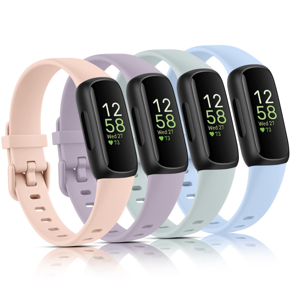 Straps For Fitbit Inspire 3 Strap For Women Men, 4Pack Silicone Strap Sport Replacement Wristband For Inspire 3 5051224192595