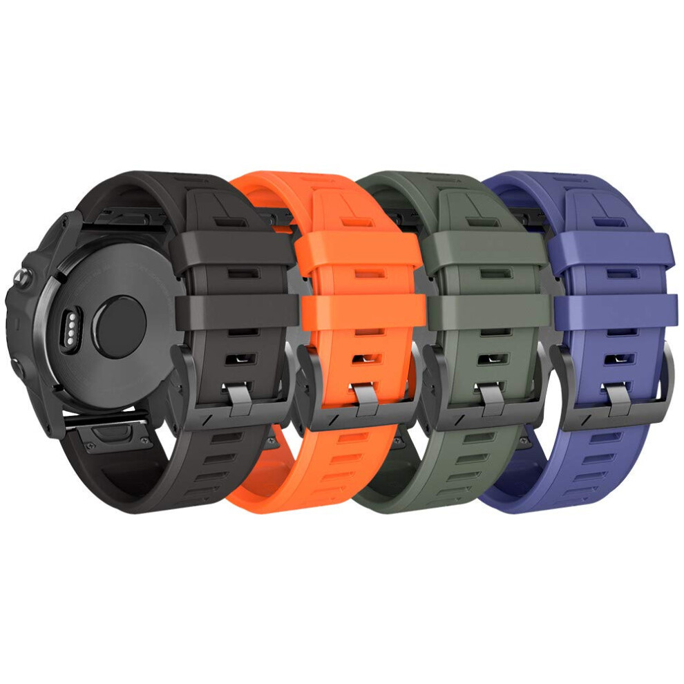 Notocity For Garmin Fenix Fenix 5X/6X Pro/6X/5X Plus Strap, 26Mm Watch Strap For Garmin Fenix 7X/7X Pro/8 51Mm, Fenix 3/3 Hr Silicone Quickfit 5051224193127