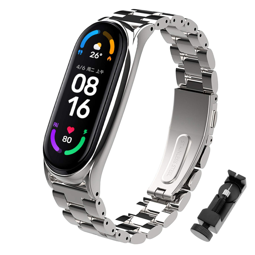 Bdig Mi Band 5 Strap Mi Band 6 Straps Bracelet Replacement, Stainless Steel Metal Wrist Strap Wristband Watchband Accessories For Xiaomi Mi Band 4 5051224195848