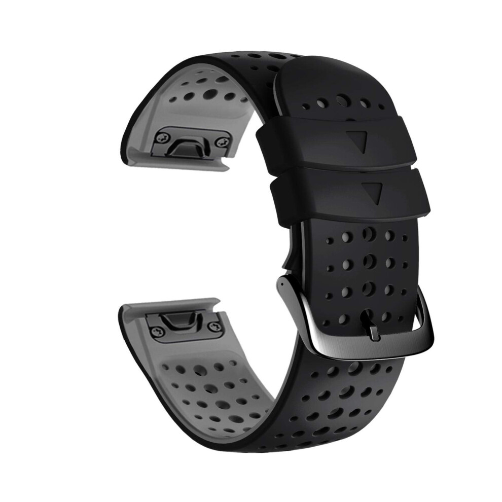 Yooside Watch Strap For Fenix 7X / Fenix 6X / Fenix 5X / Instinct 2X, Quickfit 26Mm Silicone Soft Sport Waterproof Breathable Wrist Band For Garmin 5051224197026