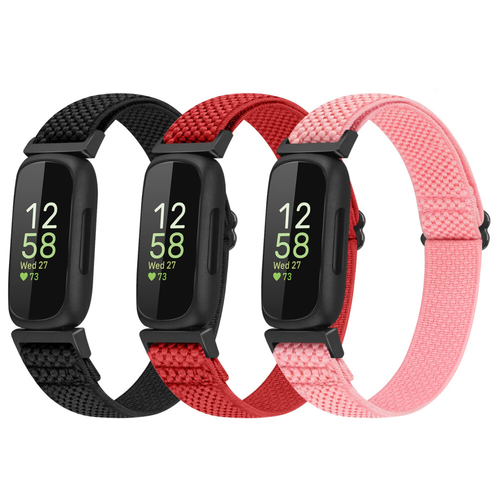 Enkic 3 Pack Elastic Strap Compatible With Fitbit Inspire 3/Inspire Hr, Adjustable Stretchy Nylon Sport Replacement Wristband For Men Women 5051224196586