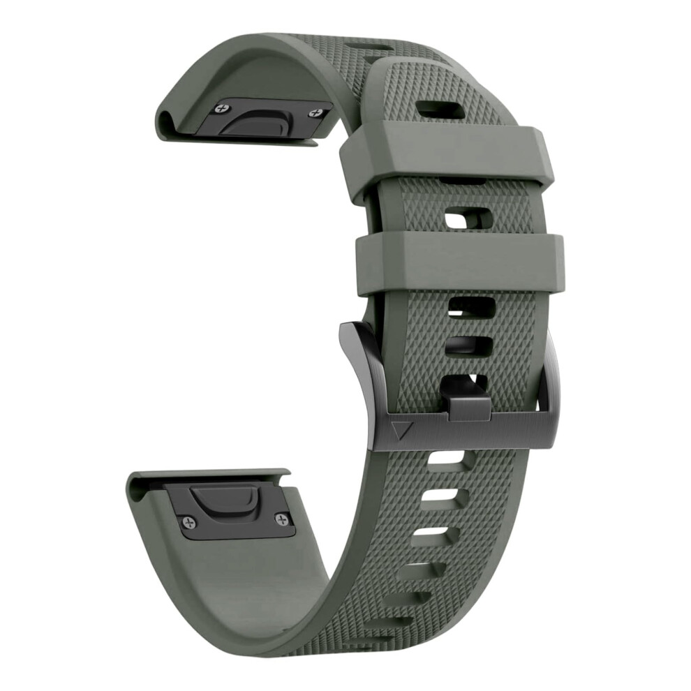 Straps For Garmin Fenix 5/Fenix 6/Fenix 7/8/Fenix E,22Mm 26Mm Quickfit Silicone Strap Compatible With Garmin Forerunner 935/945/965 (Army 26Mm) Green 5051224196968
