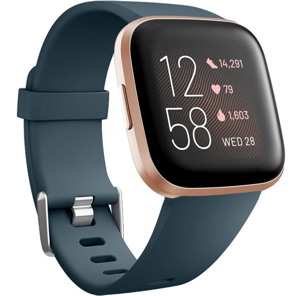 Wepro Compatible With Fitbit Versa Strap/Fitbit Versa 2 Strap - Smooth Silicone Classic Replacement Wristband Straps For Fitbit Versa/Versa Lite/Versa 5051224201808