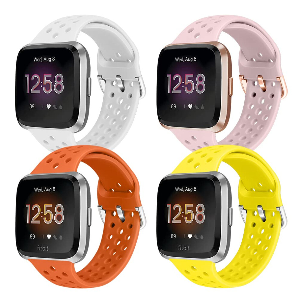Runostrich Sport Strap Compatible With Fitbit Versa/Versa 2/Versa Lite/Se, Soft Silicone Band Replacement Breathable Wristband For Smart Fitness Watch 5051224201792