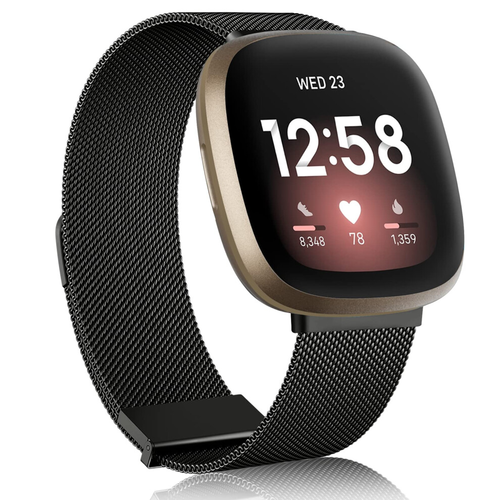 Meliya Metal Strap For Fitbit Versa 3 / Versa 4 / Sense 2 / Sense For Women Men, Magnetic Replacement Band For Fitbit Versa 3/Versa 4/Fitbit Sense 5051224199938