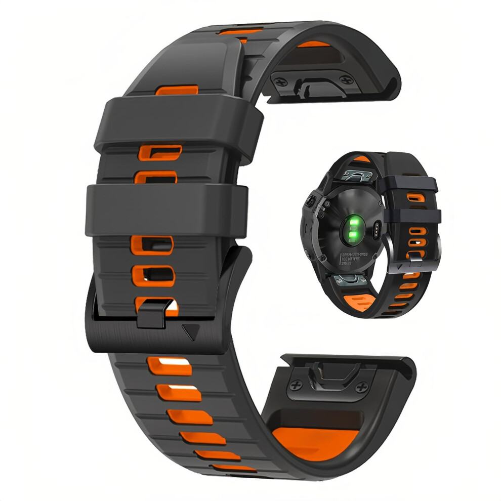 For Garmin Fenix 7X 6X Pro Strap 26Mm Silicone Quick Fit Watch Strap For Garmin Fenix 8 51Mm/Fenix 7X Pro/Fenix 7X/Fenix 6X/Fenix 6X Pro/Fenix 5051224201358
