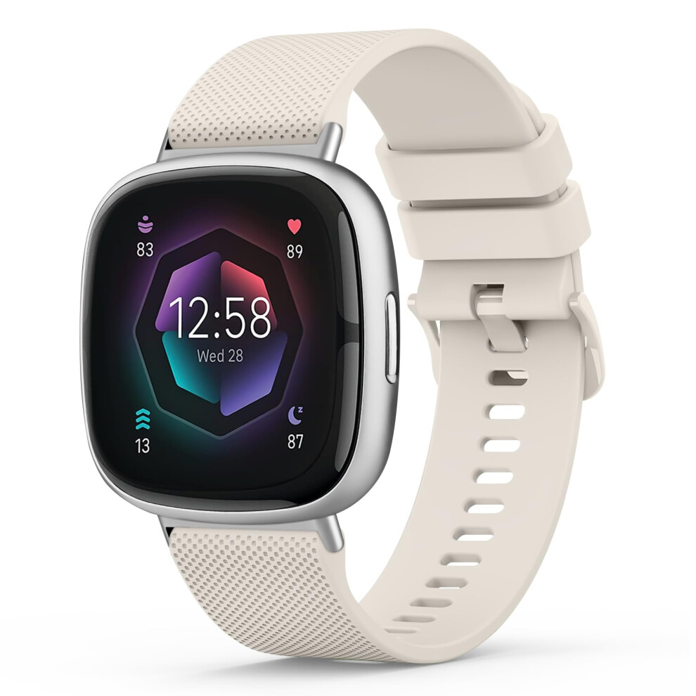 Tobfit Strap For Fitbit Versa 3 / Versa 4 Straps/Fitbit Sense/Sense 2 Strap For Women Men, Soft Silicone Replacement Straps Wristband Watchband 5051224200153