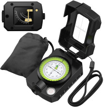 Proster Professional Hiking Compass with Clinometer - Lightweight Aluminium Alloy Waterproof Navigation Tool with Fluorescent Scale, Weatherproof &