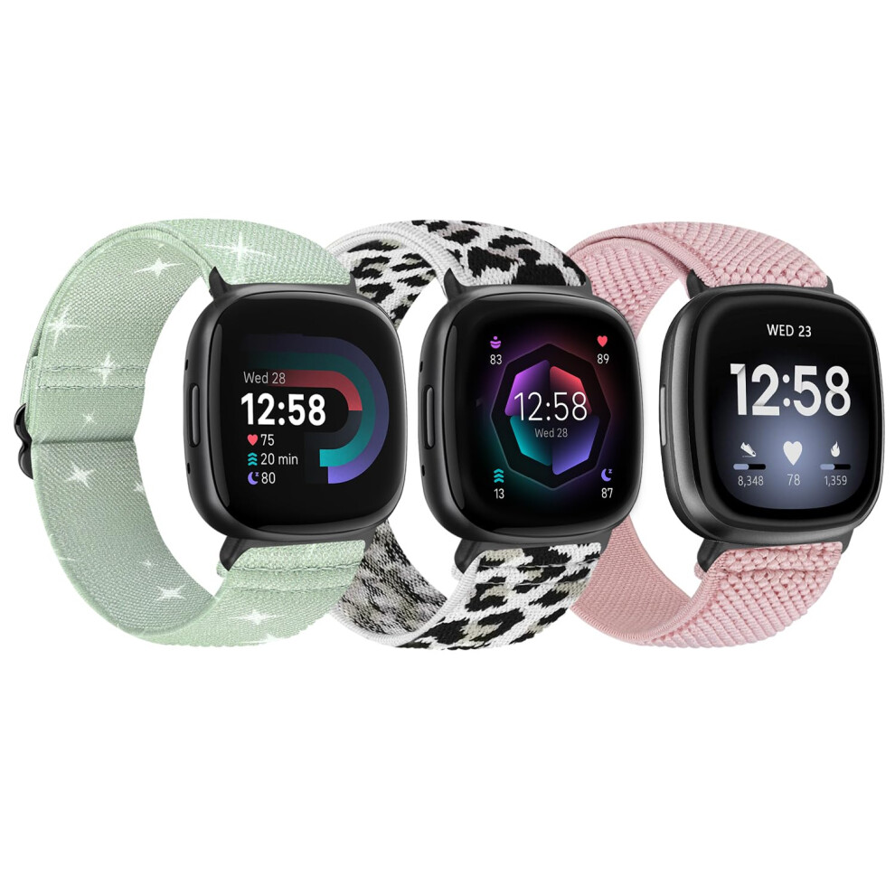 Tumpcez Elastic Nylon Strap Compatible With Fitbit Versa 4/Fitbit Sense 2/Fitbit Versa 3/Fitbit Sense, Soft Adjustable Stretchy Wristbands Sport 5051224206391