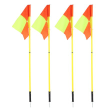 Soccer Corner Flags, Set of 4 1.5m Portable Soccer Agility Poles & Football Field Corner Flags with Storage Bag, Windproof Soccer Flags Soccer Poles