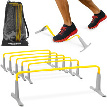 Meister ZoomFlex Agility Hurdles with Carry Bag - Flex-Safe Modular Speed Training - 6" Electric Yellow
