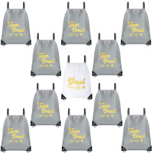 Pack of 11 Stag Party Women Team Bride Gym Bag with Drawstring JGA Women Gym Bag Women's Team Bride Backpack Set Bride Bag Team Bride for Engagement