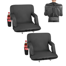 VEVOR Stadium Seat, 6 Adjustable Angle Wide Bleacher Chair, 2.9'' Cushion Padded Stadium Seat with Armrest and Back Support, Stadiums Chair with Hook