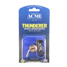ACME Thunderer Nickel Plated Whistle, 5.0 inches, B Flat, Modern, Finger Grip, Waterproof Speed Pea