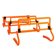 FLICK Multi Level Mini Speed and Agility Hurdles ? Pack of 3 Orange Height Adjustable Multi Sports Hurdles 6 Inches, 9 Inches and 12 Inches - Light