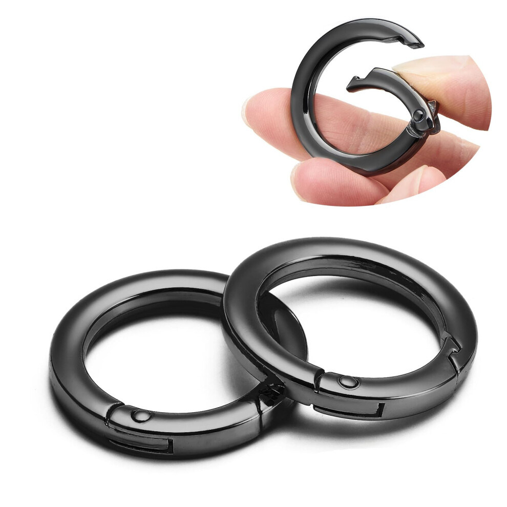 Qiutimiy 4Pcs Trigger Spring O Ring Metal Round Carabiner Clip Snap For Handbag Craft Making?Keyrings Buckle, Bags,Purses(Gunmetal,25Mm) 5051224209743