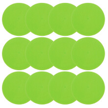 PATIKIL 9 Inch Poly Spot Markers, 12Pcs Non Slip Rubber Floor Dots with Storage Bag Flat Agility Cones for Sports Training Basketball Football, Green