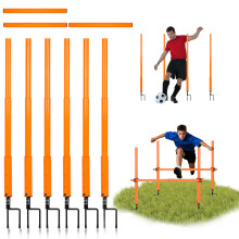 Hikeen Telescopic Length Football Poles Fixed & Collapsible Options Agility Training Hurdles and Football Obstacle for Teenager Soccer Training
