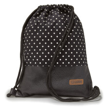 By Bers LEON Gym Bag with Inner Pockets Zip Backpack Pouch Bag Women Men & Teenagers Gym Bag, Dots_black-white, 40cm hoch, Gym bag, backpack, gym bag,