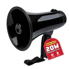 MyMealivos 20W Portable Megaphone with Voice Recording & Siren - 5.4"?8.6", Voice Up to 100m Range, Battery Powered Bullhorn for Outdoor Events,