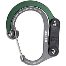 GEAR AID HEROCLIP Carabiner Clip and Hook (Mini) for Travel, Luggage, and Small Bags, Forest Green