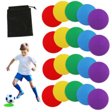 AzulLanse 20 Pieces Non-Slip Spot Marker,10cm,Poly Spot Marker for Agility Dot for Gym/PE Training, Rubber Circles Multiple Color Sport Markers