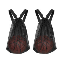 AMFUN Extra Large Football Mesh Bag, Drawstring Bag with Adjustable Shoulder Strap, Storage Mesh Bag with Pocket for Basketball, Football, Rugby Ball,
