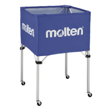 Molten Folding Wheeled Ball Trolley Cart Hopper for Indoor Courts | Basket 64 x 64 x 50 cms | Sturdy Aluminium Frame | Speedy Set-Up Ultra Light &