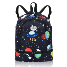 HUA ANGEL Unisex Drawstring Backpack Sports Gym Bag Drawstring Bag Weekend Daypack with Shoe Compartment for Women Men Basketball Football Outdoor