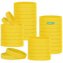 HONTIUS 50PCS Silicone Wristbands for Kids, Rubber Wristbands Blank Wrist Bands Universal Wristband Set Bulk for Teens Sport Suitable for 8-12 Aged