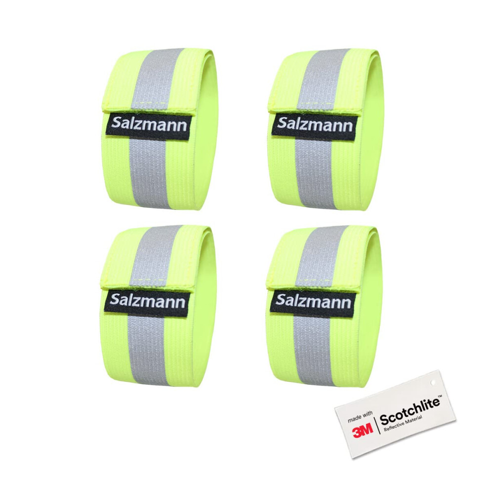 Salzmann Reflective Armbands - Elastic High Visibility Armbands - Made With 3M Scotchlite - Set Of 4 5051224231546