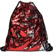 styleBREAKER hipster gym bag with sequins, rucksack, sports bag. bag, unisex 02012110, Colour:Bordeaux-Red/Silver
