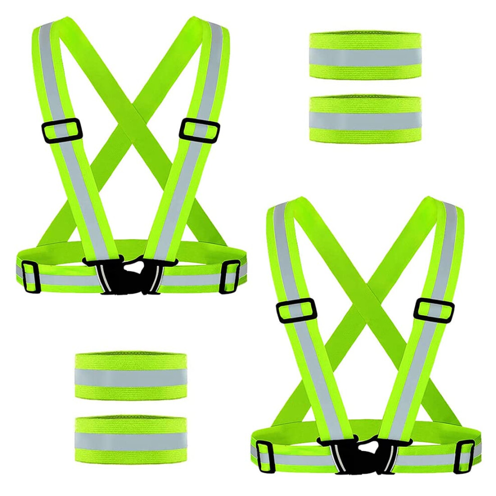 Zmren Reflective Vest, Reflective Safety Vest + Reflective Armbands, High Visibility Vest Adjustable Reflective Gear, Suitable For Night Running, 5051224230945