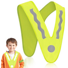 AOOTUERL Piece Reflective Safety Vest for Kids,V-shaped High Visibility Fluorescent Reflective Vests for Kids, For Cycling,Night Running, Dog Walking,