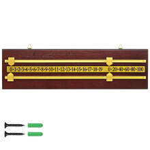 Naissgo Billiards Scoreboard, Snooker Scoreboard, Wall Mounted Solid Wood Score Board with Brass Sliders ? Ideal for Home or Club