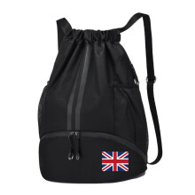 ROSSRORE Drawstring Foot Ball & Gym PE Bag, Waterproof Oxford Fabric, Large Capacity with Wet & Shoe Bag, Universal Student Sports & School Backpack