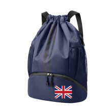 ROSSRORE Drawstring Foot Ball & Gym Backpack, Waterproof Oxford Fabric, Large Capacity with Wet & Shoe Bag, Universal Student Sports & School Bag