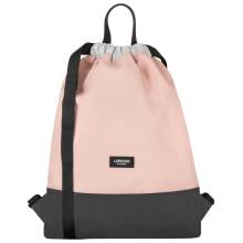 LARKSON Drawstring Bag Women & Men Pink Grey - No 7 - Gym Bag for Girls & Boys - Sports Sack with Inside Pocket - Water-Repellent